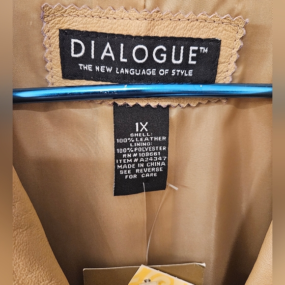 NWT - Leather Dialogue Tan Washable Jacket - Size 1X - Picture 2 of 7
